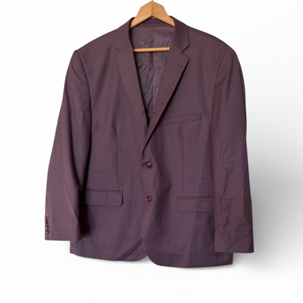 Alain Dupetit Wine Two Button Single Breasted Blazer 40s EUC